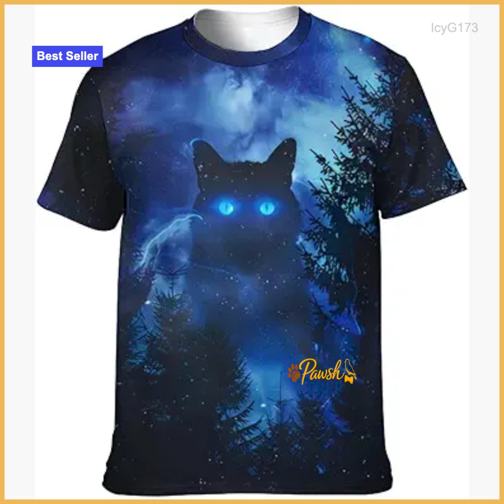 Realistic Cat Graphic Tee Short Sleeve T-Shirt Regular Fit Polyester